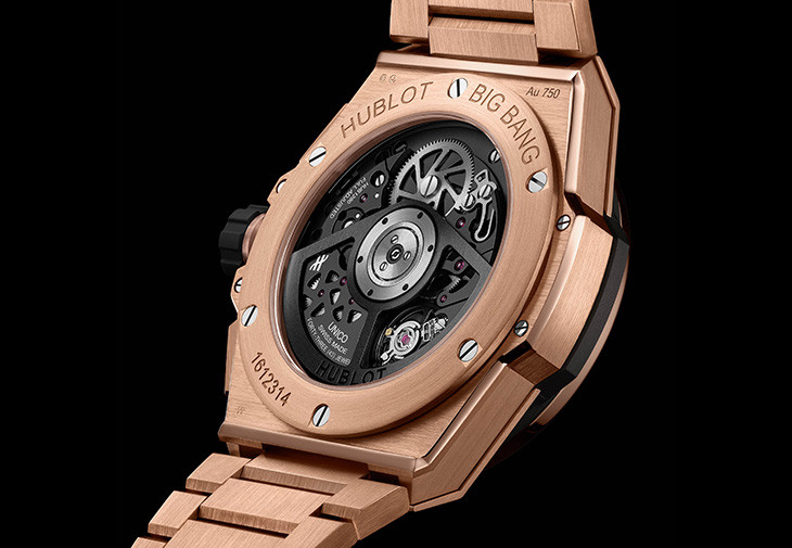 宇舶HUBLOT Big Bang Integrated皇金彩虹鍊帶計時碼錶