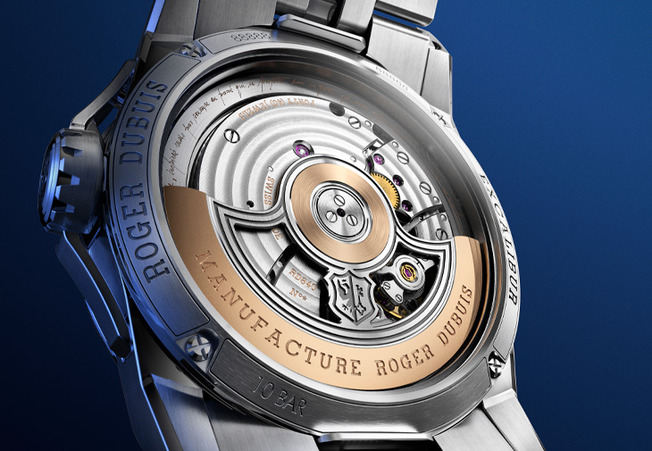 羅杰杜彼ROGER DUBUIS王者系列雙逆跳日曆腕錶星空藍