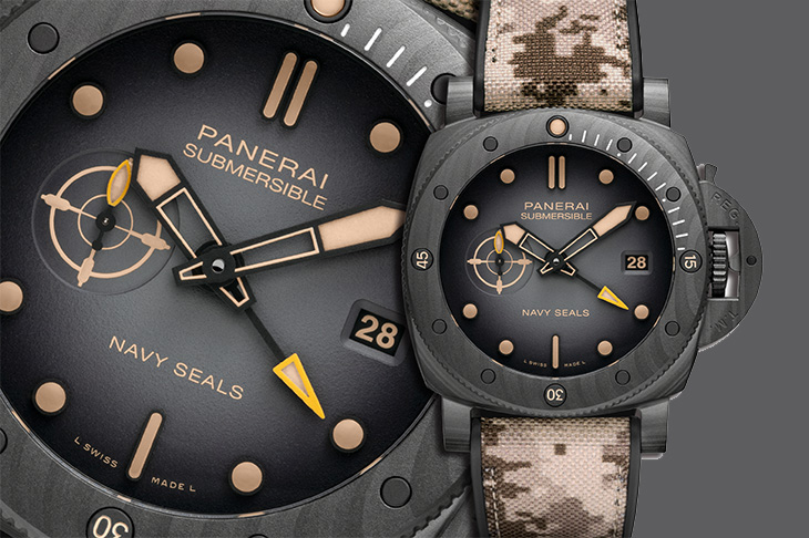 海豹部隊的新風範   沛納海Submersible QuarantaQuattro GMT Navy SEALs Carbotech™ PAM01513