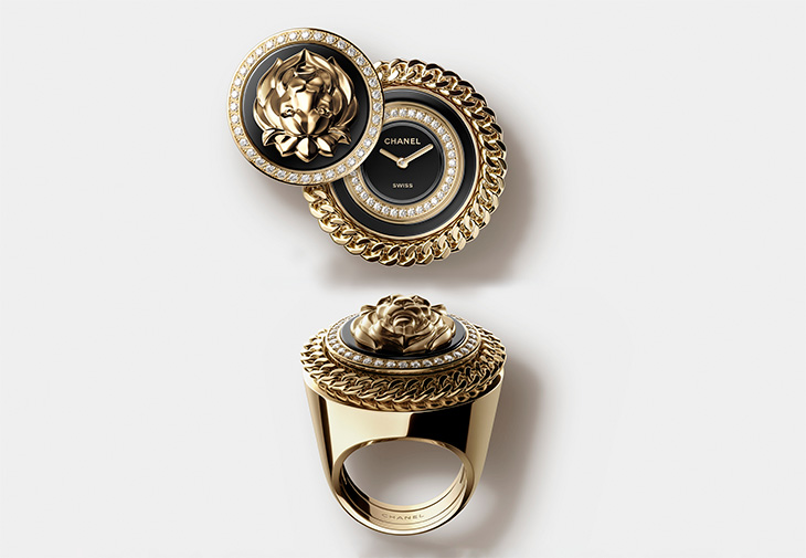 香奈兒CHANEL Mademoiselle Privé Bouton獅子戒指錶