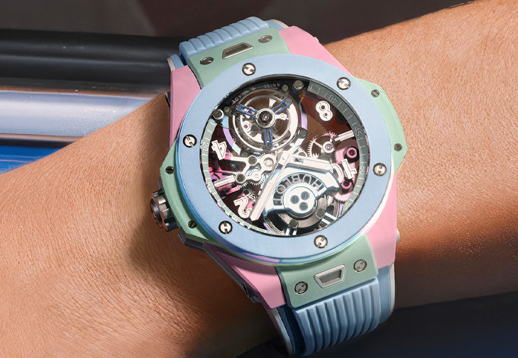 HUBLOT宇舶Big Bang Summer 粉彩陶瓷陀飛輪腕錶