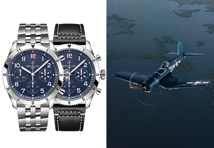 百年靈Classic AVI Chronograph 42 Tribute To Vought F4U Corsair經典飛行員計時腕錶「沃特F4U海盜式戰鬥機」紀念版