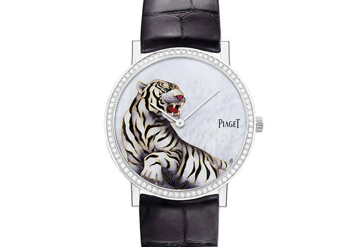 PIAGET Altiplano系列虎年生肖掐絲琺瑯工藝錶盤超薄手動上鍊腕錶