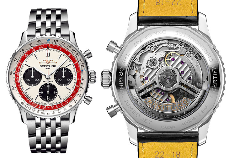 百年靈Navitimer B01 Chronograph 43航空計時腕錶「波音747限量版」