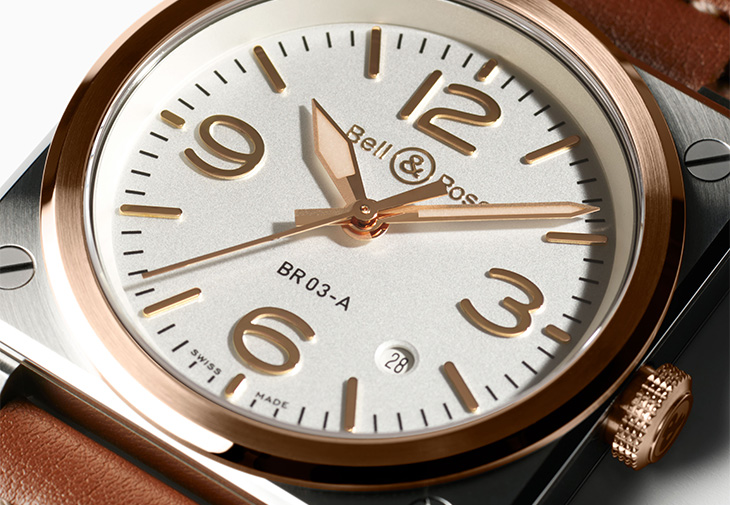 柏萊士BELL & ROSS BR 03 White Steel & Gold
