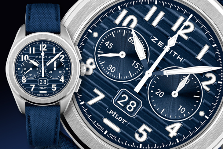 ZENITH Pilot Big Date Flyback大日期飛返計時飛行員腕錶