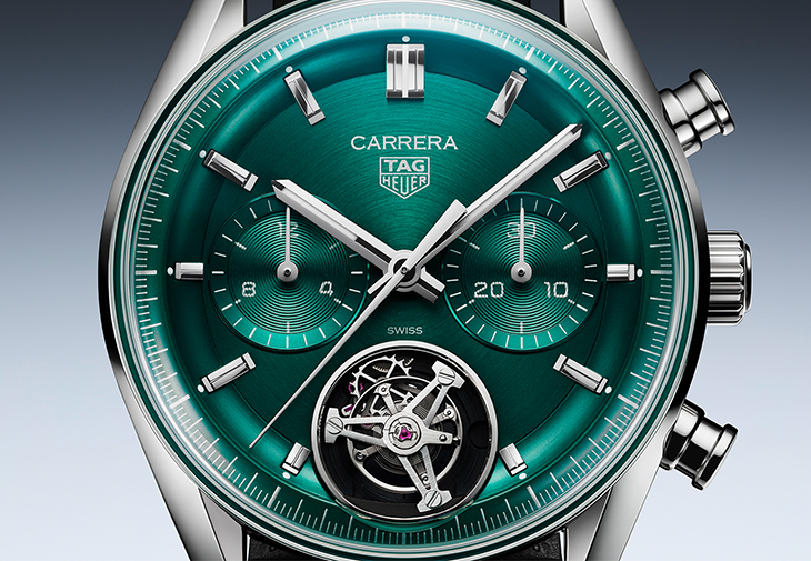 泰格豪雅TAG Heuer Carrera陀飛輪計時腕錶湖水綠款