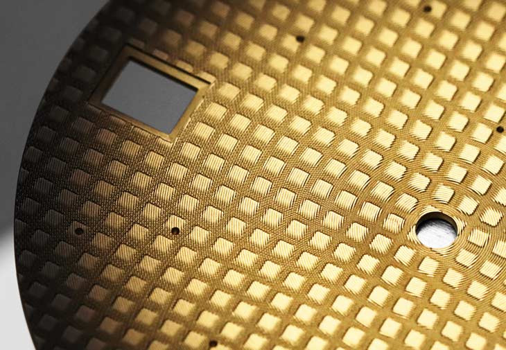AUDEMARS PIGUET Royal Oak愛彼皇家橡樹Jumbo超薄腕錶的小型格紋面盤特寫