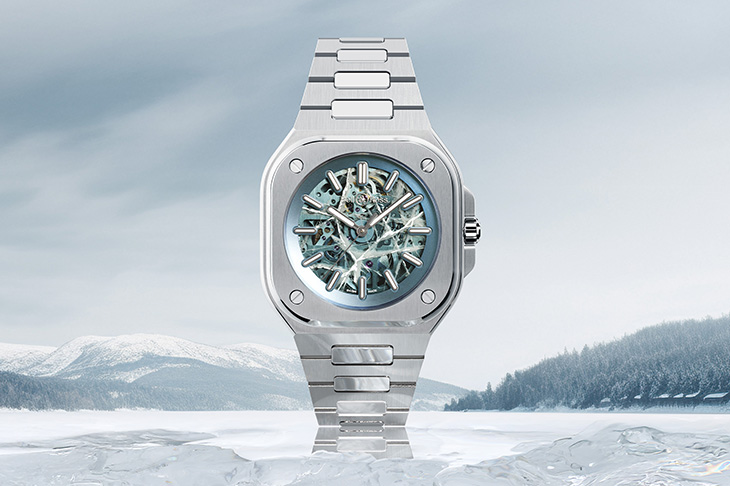 冰雪裂紋面盤！ BELL & ROSS BR-05 Skeleton Arctic Blue