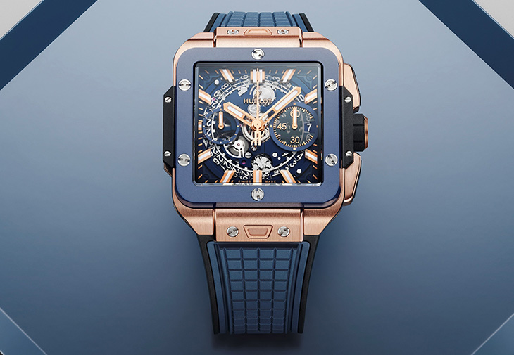 宇舶HUBLOT Square Bang Unico藍面計時碼錶