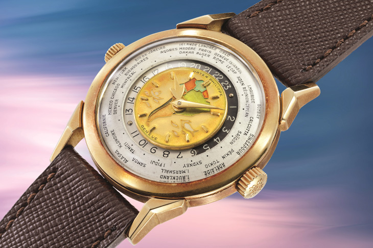 PATEK PHILIPPE百達翡麗「南美洲地圖」掐絲琺瑯世界時區腕錶
