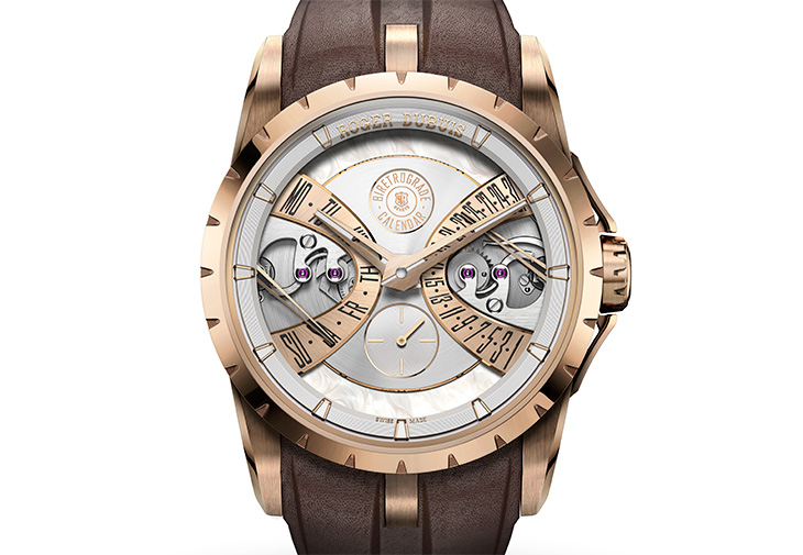 羅杰杜彼ROGER DUBUIS王者系列單擺輪雙逆跳日曆腕錶