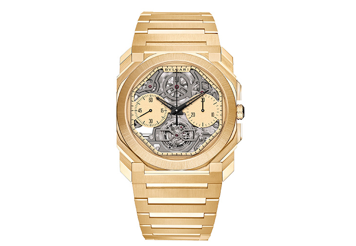 寶格麗BVLGARI Octo Finissimo Tourbillon Chronograph Skeleton Automatic超薄鏤空陀飛輪自動計時腕錶黃Ｋ金款