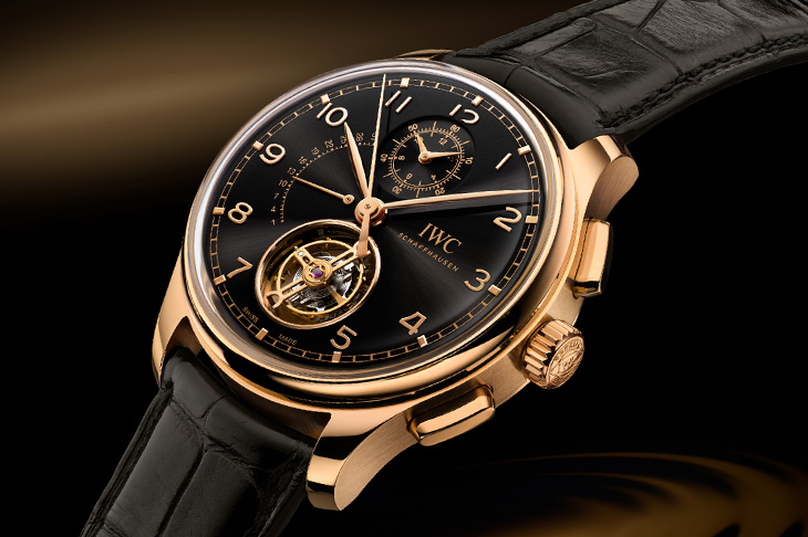 IWC葡萄牙系列陀飛輪逆跳計時腕錶以18K Armor Gold®及曜石黑錶盤嶄新登場