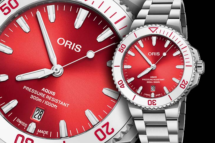 ORIS Aquis日期錶 太陽放射紋面盤帶來亮麗的視覺享受