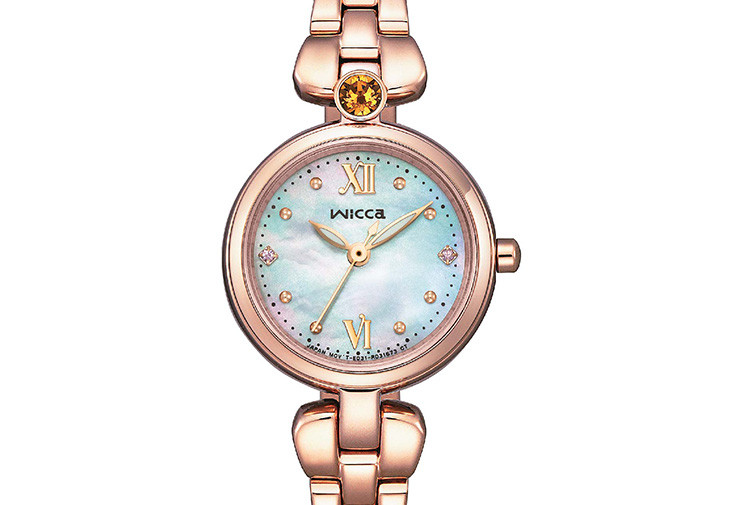 CITIZEN Wicca 星飾系列白蝶貝台灣限定款腕錶