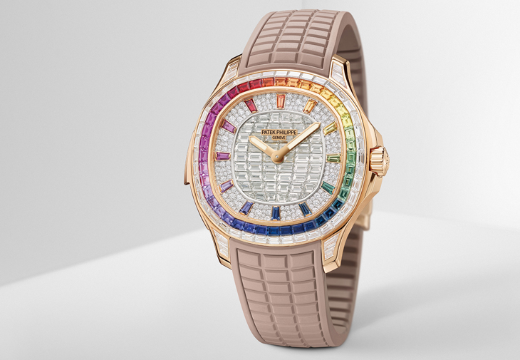 百達翡麗PATEK PHILIPPE Aquanaut Luce彩虹高級珠寶三問腕錶