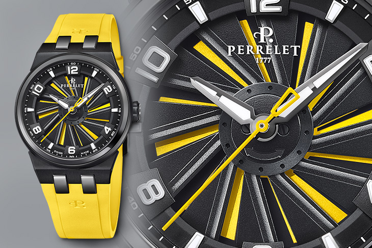 手腕上的龍捲風  PERRELET Turbine 41 Titanium Yellow