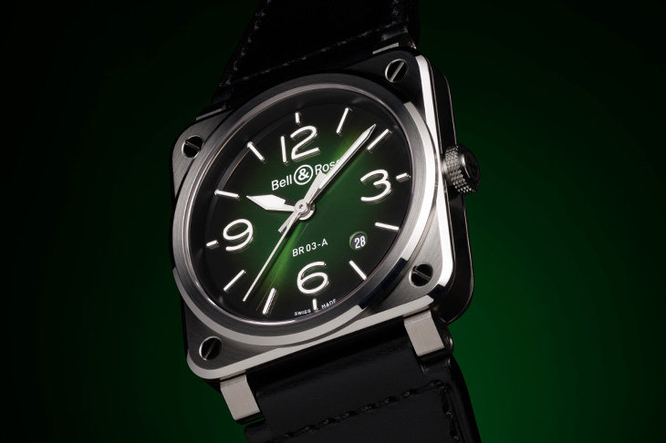 新鮮彩綠潮感爆棚／BELL & ROSS BR-03 Green Steel 青綠色腕錶