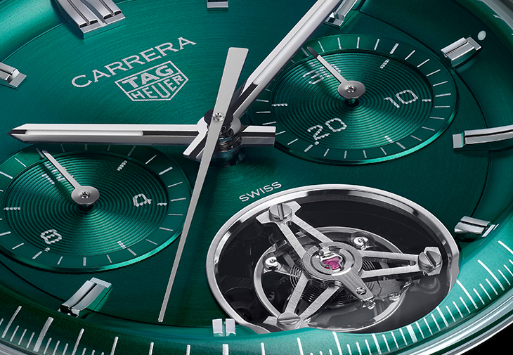 泰格豪雅TAG Heuer Carrera陀飛輪計時腕錶湖水綠款