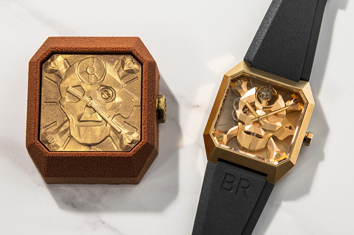 巧克力風味青銅骷髏 BELL & ROSS BR 01 Cyber Skull Bronze x Julien Dugourd