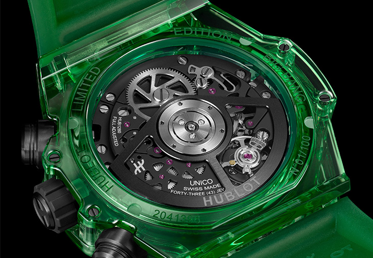 宇舶HUBLOT Big Bang Unico極光綠SAXEM計時碼錶