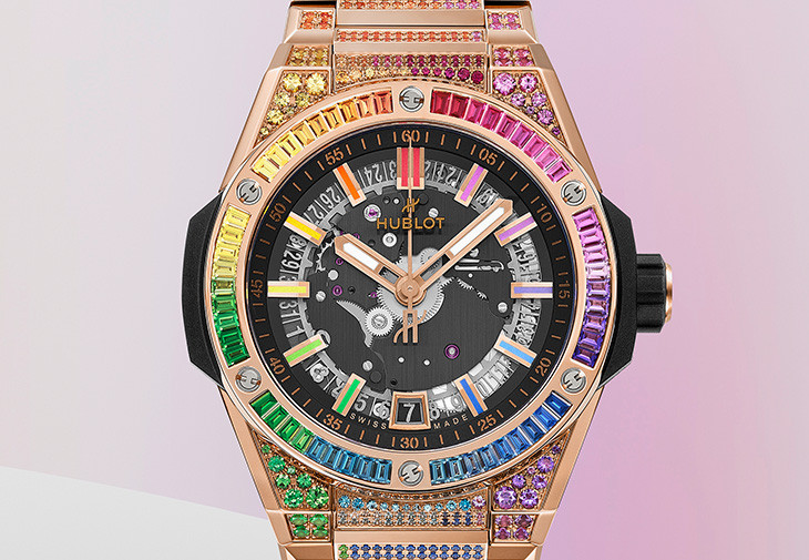 宇舶HUBLOT Big Bang Integrated Time Only皇金彩虹鍊帶腕錶
