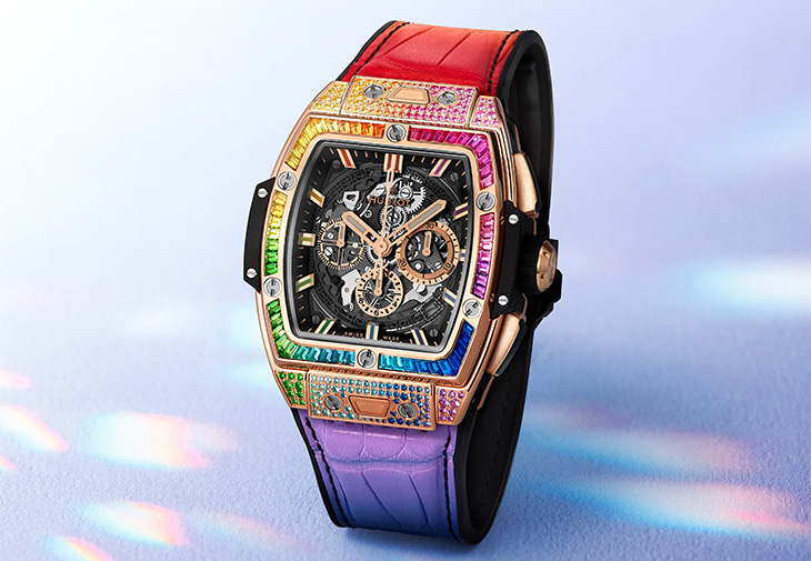 HUBLOT宇舶Spirit Of Big Bang皇金彩虹寶石計時碼錶