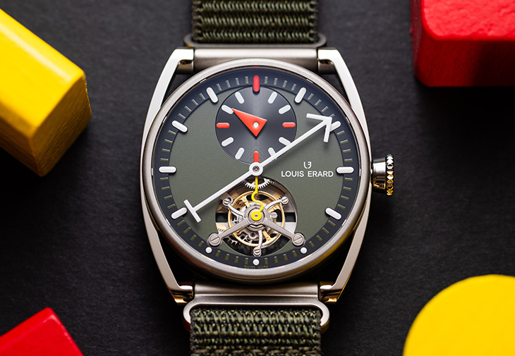 Le Régulateur Tourbillon Louis Erard x Alain Silberstein Khaki規範指針陀飛輪腕錶