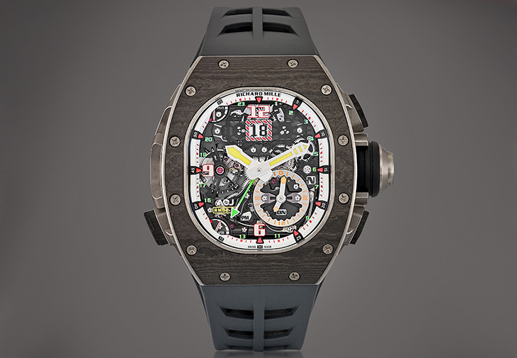 RICHARD MILLE RM62-01限量版鈦金屬及碳纖維鏤空陀飛輪兩地時間腕錶