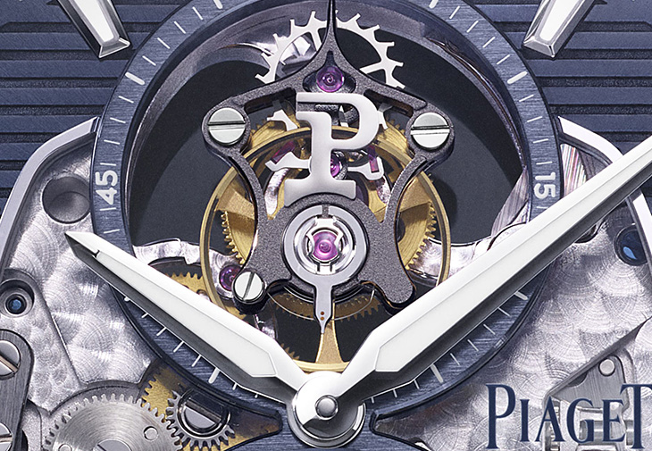 伯爵錶PIAGET Polo系列鈦金屬超薄鏤空飛行陀飛輪腕錶