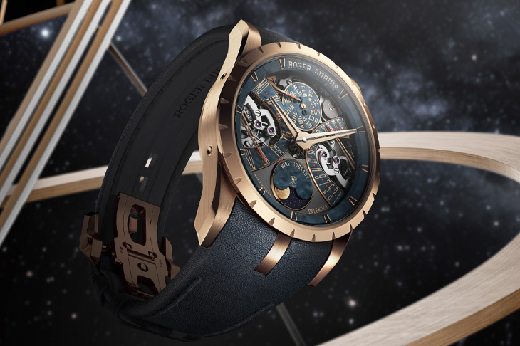 升級版RD850自製機芯／ROGER DUBUIS王者系列雙逆跳萬年曆限量腕錶