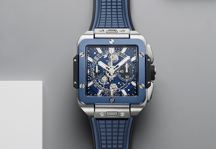 宇舶HUBLOT Square Bang Unico藍面計時碼錶