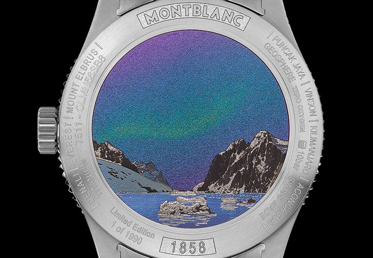 萬寶龍MONTBLANC 1858系列Geosphere世界時間零氧腕錶南極探險限量款1990