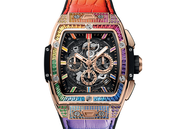 HUBLOT宇舶Spirit of Big Bang 皇金彩虹寶石計時碼錶