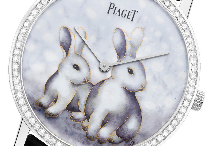 伯爵PIAGET Altiplano系列兔年生肖掐絲琺瑯工藝錶盤超薄手動上鍊腕錶