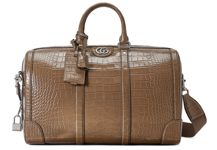 GUCCI Valgeria鱷魚皮格手提行李袋
