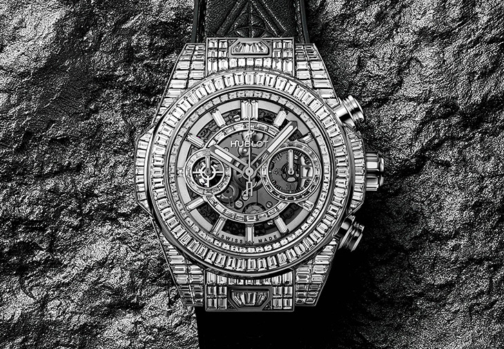 宇舶HUBLOT Big Bang Unico白金方鑽計時碼錶