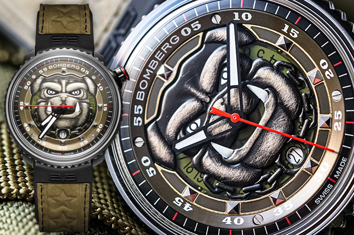 鬥牛犬Bolt變主角！炸彈錶BOMBERG BB-01軍綠色龐克鬥牛犬自動大三針腕錶