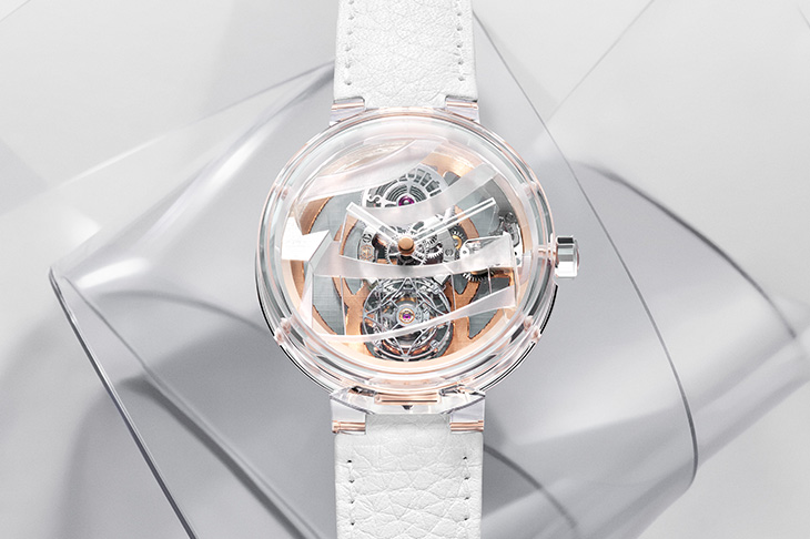 極致晶透結構之美 路易威登Tambour Moon Flying Tourbillon Poinçon de Genève Sapphire Frank Gehry