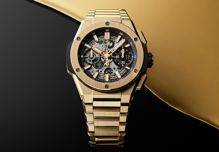 宇舶HUBLOT Big Bang Integrated黃金鍊帶計時碼錶