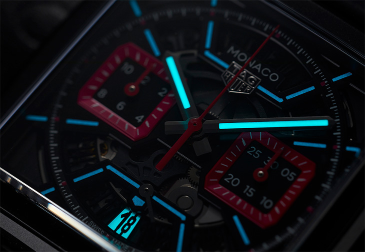 TAG HEUER泰格豪雅Monaco鏤空計時腕錶粉紅款