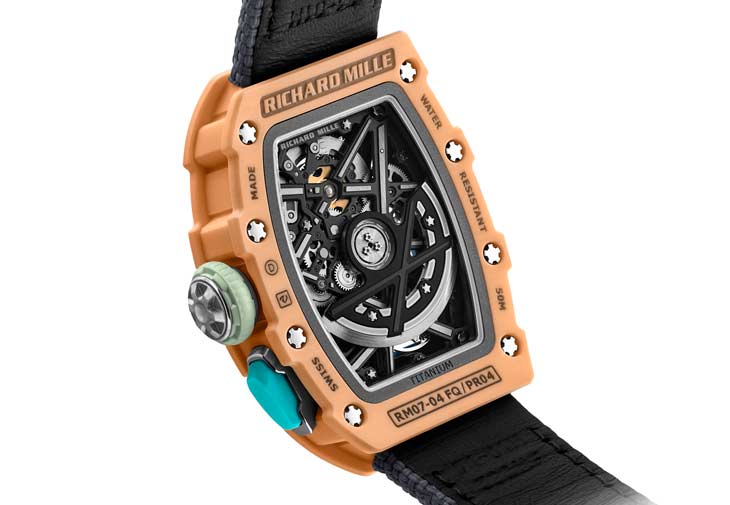 RICHARD MILLE RM 07-04⾃動上鍊運動腕錶（鮭⿂粉⾊）