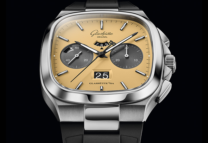 格拉蘇蒂原創GLASHÜTTE ORIGINAL Seventies Chronograph Panorama Date七零年代大日曆計時腕錶海灣金款