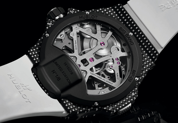 宇舶HUBLOT MP-09雙軸陀飛輪白色3D碳纖維腕錶