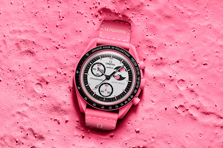驚豔粉紅月亮   Swatch Bioceramic Moonswatch Mission To The Pink Moonphase計時月相腕錶