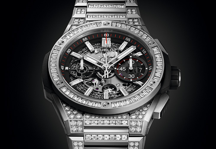 宇舶HUBLOT Big Bang Integrated方鑽鍊帶計時碼錶