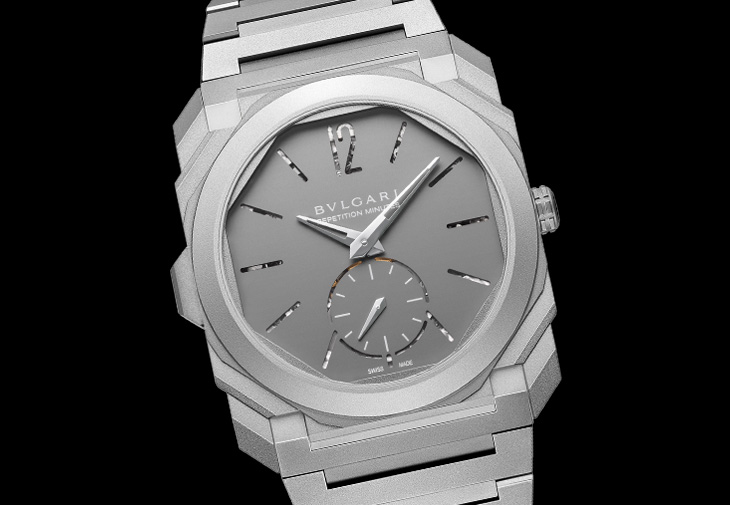 BULGARI寶格麗Octo Finissimo Minute Repeater超薄噴砂鈦金屬三問腕錶