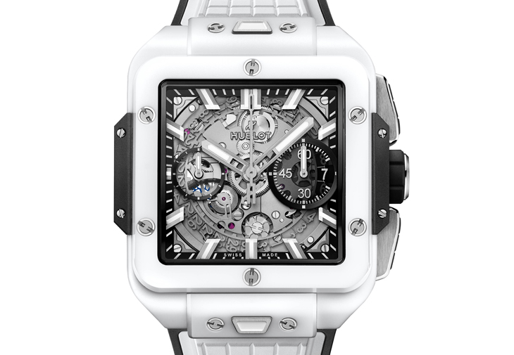 HUBLOT宇舶Square bang Unico白陶瓷計時碼錶
