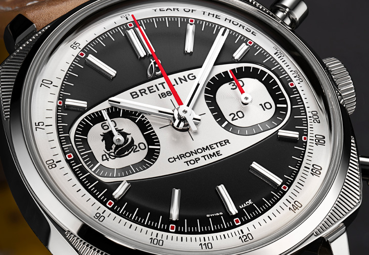 BREITLING百年靈Top Time B01 Shadow Rider夜影黑駒馬年限量版計時腕錶